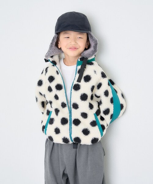 CIAOPANIC TYPY（チャオパニックティピー）の「【KIDS】【ユニセックス】総柄ボアブルゾン《ジュニアサイズあり》（ブルゾン・キッズ・アイボリー/ネイビー/グレー/グリーン・XX-LARGE/X-LARGE/LARGE/SMALL/MEDIUM）」の21枚目の写真