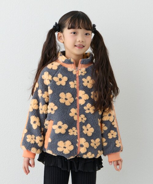 セール】【KIDS】【ユニセックス】総柄ボアブルゾン《ジュニアサイズ