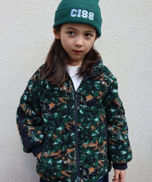 CIAOPANIC TYPY（チャオパニックティピー）の「【KIDS】【ユニセックス】総柄ボアブルゾン《ジュニアサイズあり》（ブルゾン・キッズ・アイボリー/ネイビー/グレー/グリーン・XX-LARGE/X-LARGE/LARGE/SMALL/MEDIUM）」の5枚目の写真