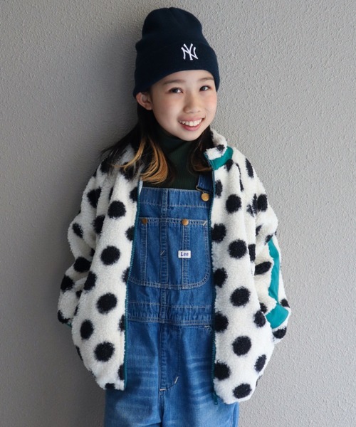 CIAOPANIC TYPY（チャオパニックティピー）の「【KIDS】【ユニセックス】総柄ボアブルゾン《ジュニアサイズあり》（ブルゾン・キッズ・アイボリー/ネイビー/グレー/グリーン・XX-LARGE/X-LARGE/LARGE/SMALL/MEDIUM）」の9枚目の写真