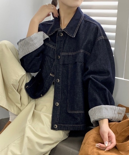 セール】デニムショートジャケット（デニムジャケット）｜FAVORITO