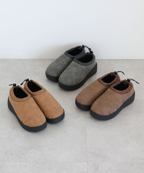 Green　Parks（グリーンパークス）の「■別注MEI エンブロイダリーモックシューズ（スニーカー・レディース・ベージュ/ブラウン/チャコールグレー・M/L）」の5枚目の写真