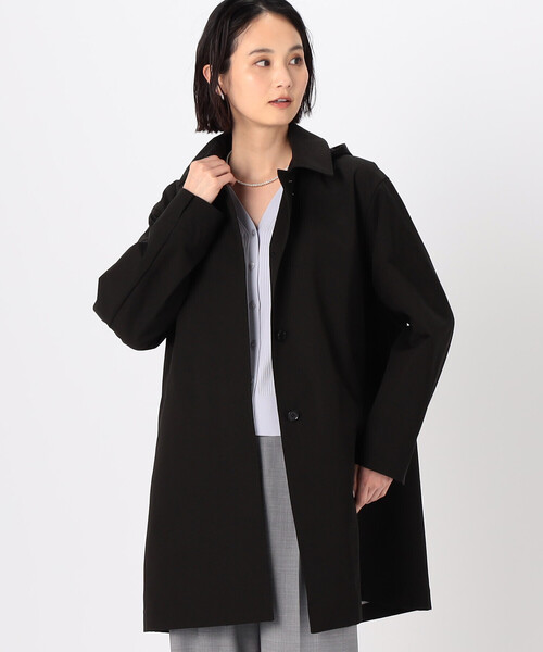 COMME CA（コムサ）の「ハイブリッドソロタフタ グレンチェック柄コート（ステンカラーコート・レディース・ブラック・9号/11号）」の3枚目の写真