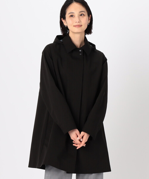 ハイブリッドソロタフタ グレンチェック柄コート（ステンカラーコート