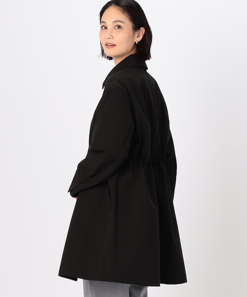 COMME CA（コムサ）の「ハイブリッドソロタフタ グレンチェック柄コート（ステンカラーコート・レディース・ブラック・9号/11号）」の6枚目の写真