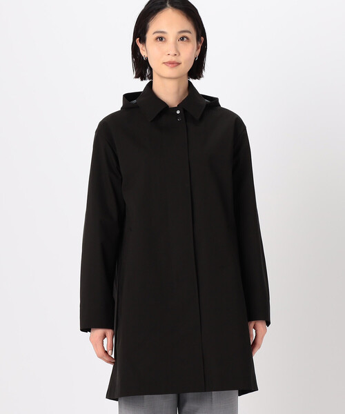 COMME CA（コムサ）の「ハイブリッドソロタフタ グレンチェック柄コート（ステンカラーコート・レディース・ブラック・9号/11号）」の7枚目の写真