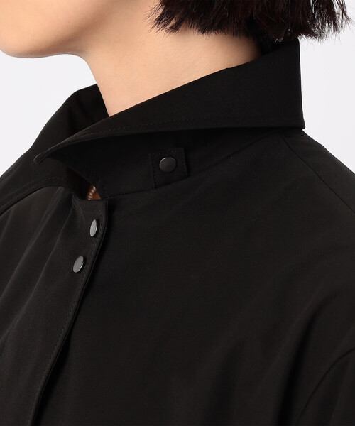 COMME CA（コムサ）の「ハイブリッドソロタフタ グレンチェック柄コート（ステンカラーコート・レディース・ブラック・9号/11号）」の11枚目の写真