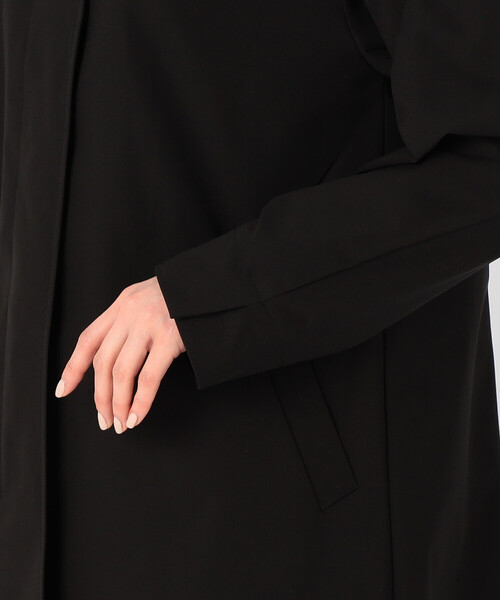 COMME CA（コムサ）の「ハイブリッドソロタフタ グレンチェック柄コート（ステンカラーコート・レディース・ブラック・9号/11号）」の12枚目の写真