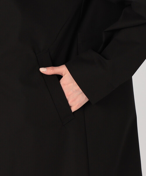 COMME CA（コムサ）の「ハイブリッドソロタフタ グレンチェック柄コート（ステンカラーコート・レディース・ブラック・9号/11号）」の14枚目の写真