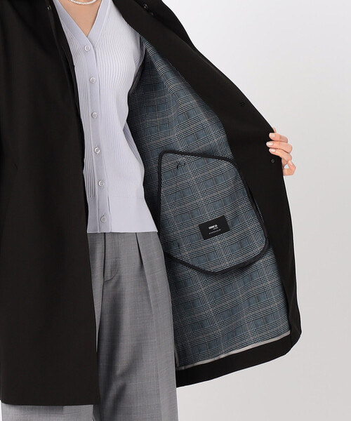 COMME CA（コムサ）の「ハイブリッドソロタフタ グレンチェック柄コート（ステンカラーコート・レディース・ブラック・9号/11号）」の17枚目の写真