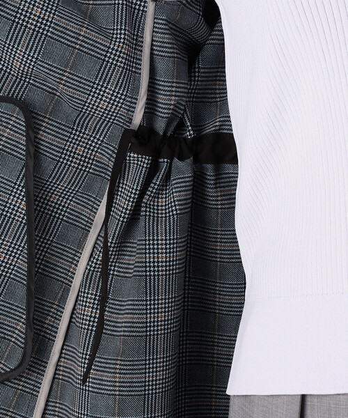COMME CA（コムサ）の「ハイブリッドソロタフタ グレンチェック柄コート（ステンカラーコート・レディース・ブラック・9号/11号）」の18枚目の写真