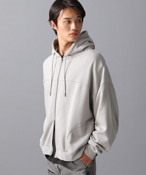 LAKOLE(ラコレ)の「ウォッシュドZIPパーカー / 594034(パーカー・メンズ・ライトグレー/レッド/チャコール・MEDIUM/LARGE)」の6枚目の写真