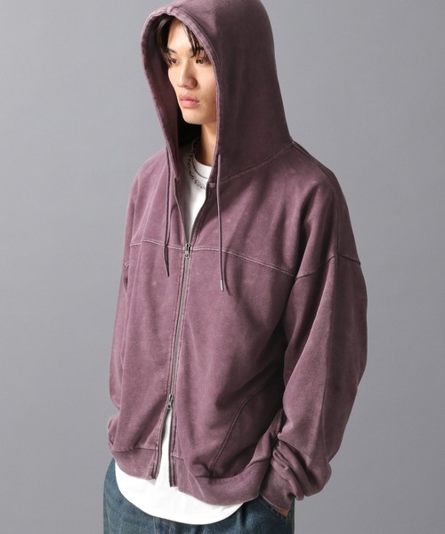 LAKOLE(ラコレ)の「ウォッシュドZIPパーカー / 594034(パーカー・メンズ・ライトグレー/レッド/チャコール・MEDIUM/LARGE)」の14枚目の写真