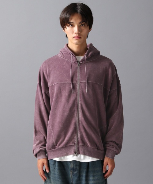 LAKOLE(ラコレ)の「ウォッシュドZIPパーカー / 594034(パーカー・メンズ・ライトグレー/レッド/チャコール・MEDIUM/LARGE)」の15枚目の写真