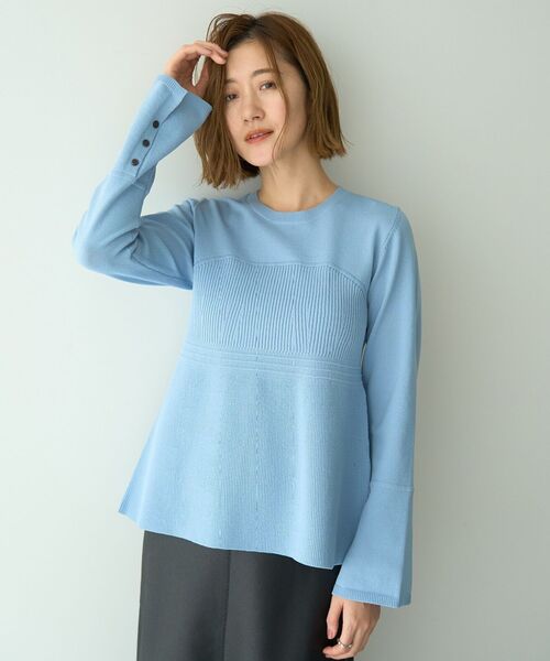 YECCA VECCA(イェッカヴェッカ)の「ビスチェデザインニット(ニット/セーター・レディース・ブラック/アイボリー/ブルー・FREE)」の3枚目の写真