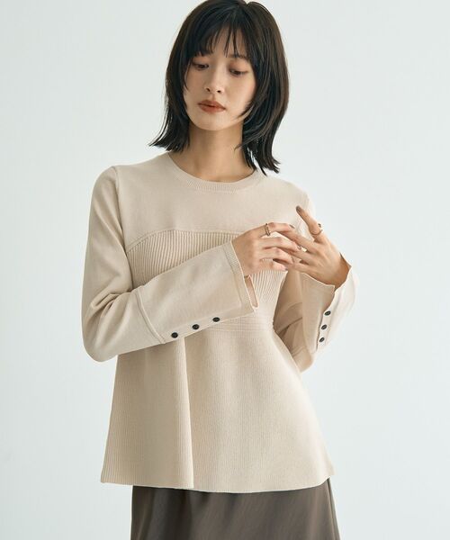 YECCA VECCA(イェッカヴェッカ)の「ビスチェデザインニット(ニット/セーター・レディース・ブラック/アイボリー/ブルー・FREE)」の2枚目の写真