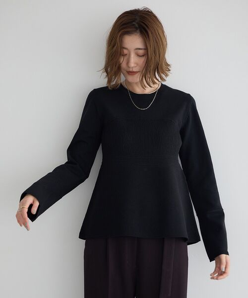 YECCA VECCA(イェッカヴェッカ)の「ビスチェデザインニット(ニット/セーター・レディース・ブラック/アイボリー/ブルー・FREE)」の4枚目の写真