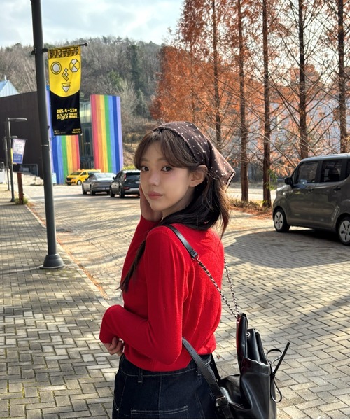 Vini（ヴィニ）の「クルーネックショートカーディガン（カーディガン/ボレロ・レディース・レッド/ブラック/グレー・FREE）」の13枚目の写真