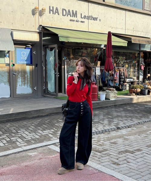 Vini（ヴィニ）の「クルーネックショートカーディガン（カーディガン/ボレロ・レディース・レッド/ブラック/グレー・FREE）」の17枚目の写真