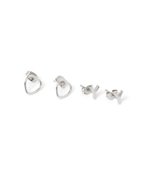 ステンレス / イニシャル2SETピアス