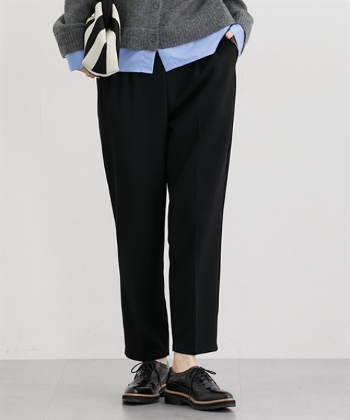 nissen（ニッセン）の「【ベルト付】とろけるテーパードパンツ（その他パンツ・レディース・ライトブラウン/ブラック/ボルドー/ブラウン・S/M/L/LL）」の2枚目の写真