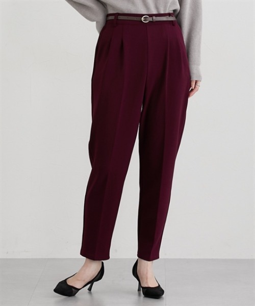 nissen（ニッセン）の「【ベルト付】とろけるテーパードパンツ（その他パンツ・レディース・ライトブラウン/ブラック/ボルドー/ブラウン・S/M/L/LL）」の10枚目の写真