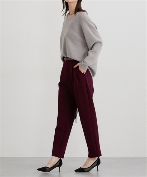 nissen（ニッセン）の「【ベルト付】とろけるテーパードパンツ（その他パンツ・レディース・ライトブラウン/ブラック/ボルドー/ブラウン・S/M/L/LL）」の14枚目の写真