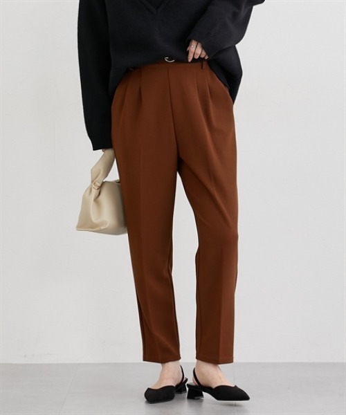 nissen（ニッセン）の「【ベルト付】とろけるテーパードパンツ（その他パンツ・レディース・ライトブラウン/ブラック/ボルドー/ブラウン・S/M/L/LL）」の17枚目の写真