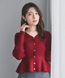 SWINGLE | ペプラムリブ金ボタンニット(カーディガン/ボレロ)