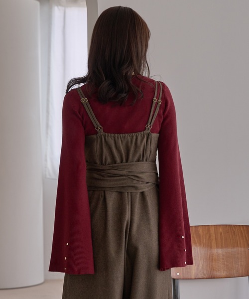 mideal(マイディール)の「button design flare sleeve rib knit / ボタンデザインフレアスリーブリブニット(ニット/セーター・レディース・ブラウン/ボルドー/ネイビー/アイボリー・FREE)」の19枚目の写真