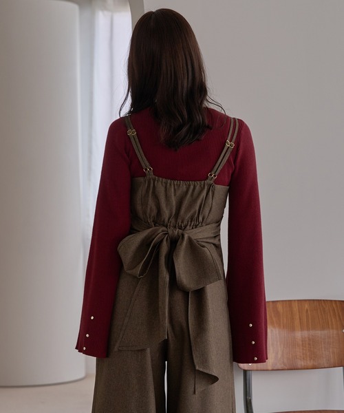 mideal(マイディール)の「button design flare sleeve rib knit / ボタンデザインフレアスリーブリブニット(ニット/セーター・レディース・ブラウン/ボルドー/ネイビー/アイボリー・FREE)」の22枚目の写真
