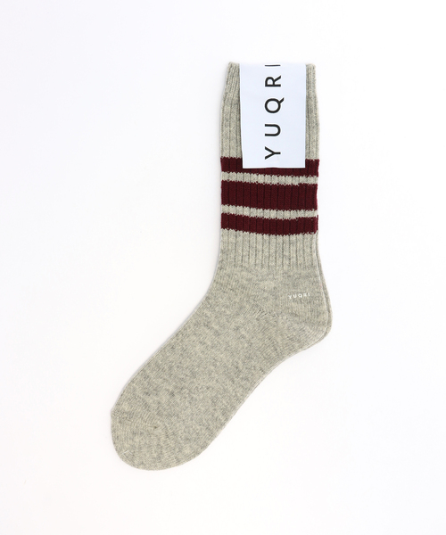 417 EDIFICE（フォーワンセブンエディフィス）の「YUQRI Wallky wooly（ソックス/靴下・メンズ・ボルドー/イエロー/ネイビー/グリーン・FREE）」の4枚目の写真
