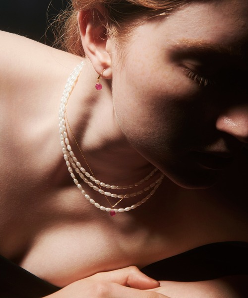 les bonbon（ルボンボン）の「【les bon bon】serendip ruby necklace/セレンディップ ルビー ネックレス BOB838　※（ネックレス・レディース・ゴールド・FREE）」の4枚目の写真