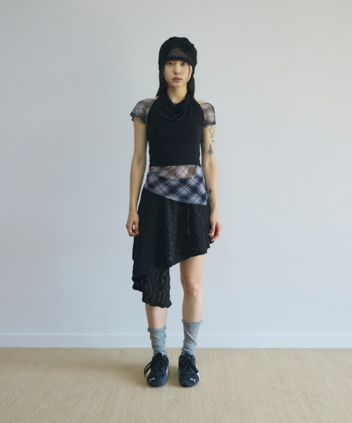 SLEEKGLOW（スリック グロウ）の「レーヨンドレーピングホルターネックトップ[ブラック]（Tシャツ/カットソー・レディース・その他・FREE）」の9枚目の写真