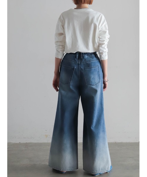 FIL DE FER（フィルデフェール）の「マーケットPT　ロンTEE（Tシャツ/カットソー・レディース・ブルー/ブラック・FREE）」の14枚目の写真