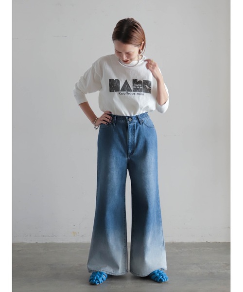 FIL DE FER（フィルデフェール）の「マーケットPT　ロンTEE（Tシャツ/カットソー・レディース・ブルー/ブラック・FREE）」の16枚目の写真