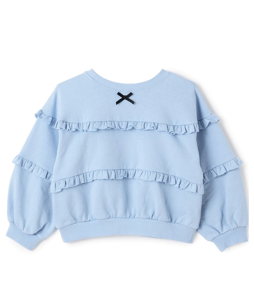 Lycee mine（リセマイン）の「【毛玉バイバイ裏起毛】【どちらが前でもOK】フリルフリルスウェット（スウェット・キッズ・サックスブルー/ブラック/アイボリー/ライトグレー・130cm/140cm/150cm/110cm/100cm/120cm）」の9枚目の写真