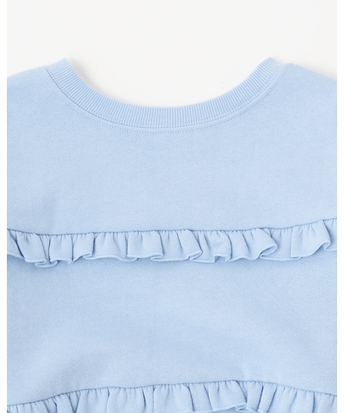 Lycee mine（リセマイン）の「【毛玉バイバイ裏起毛】【どちらが前でもOK】フリルフリルスウェット（スウェット・キッズ・サックスブルー/ブラック/アイボリー/ライトグレー・130cm/140cm/150cm/110cm/100cm/120cm）」の10枚目の写真