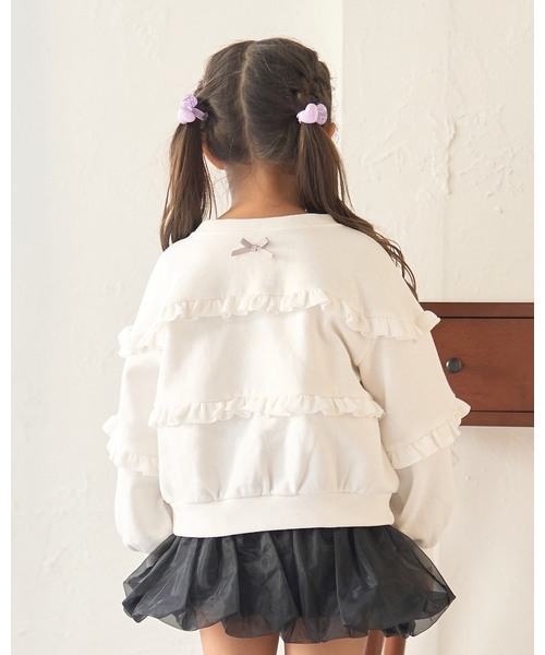 Lycee mine（リセマイン）の「【毛玉バイバイ裏起毛】【どちらが前でもOK】フリルフリルスウェット（スウェット・キッズ・サックスブルー/ブラック/アイボリー/ライトグレー・130cm/140cm/150cm/110cm/100cm/120cm）」の22枚目の写真