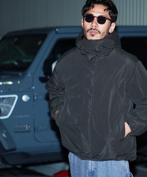 jiggys shop(ジギーズショップ)の「ポリピーチ 撥水加工 防風フィルム入り 中綿フードブルゾン ジャケット(ブルゾン・メンズ・ブラック/オリーブ・X-LARGE/XX-LARGE/SMALL/LARGE/MEDIUM)」の14枚目の写真