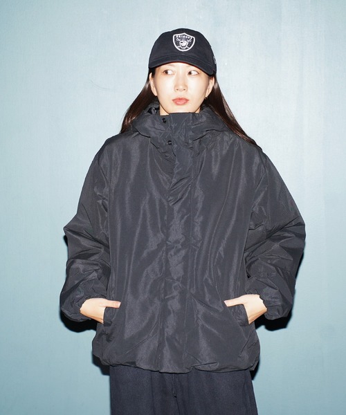 jiggys shop(ジギーズショップ)の「ポリピーチ 撥水加工 防風フィルム入り 中綿フードブルゾン ジャケット(ブルゾン・メンズ・ブラック/オリーブ・X-LARGE/XX-LARGE/SMALL/LARGE/MEDIUM)」の3枚目の写真