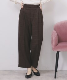index | カルゼツイードストレッチワイドパンツ【洗濯機OK/防シワ/イージーアイロン/抗ピル】(その他パンツ)
