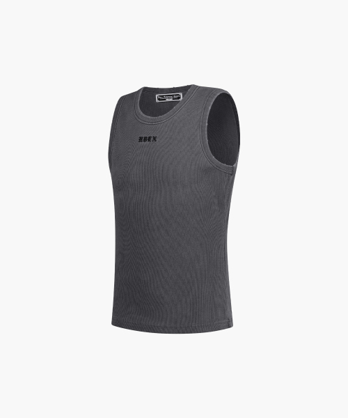 HDEX(エイチデックス)の「エッセンシャルリブドピグメントボディフィットタンク(ピグメントチャコール)(Tシャツ/カットソー・メンズ・チャコール・XX-LARGE/MEDIUM/LARGE/X-LARGE)」の2枚目の写真