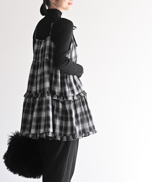 rps(アールピーエス)の「起毛チェックティアードキャミチュニック(チュニック・レディース・ブルー/ネイビー/ブラック・フリー)」の4枚目の写真