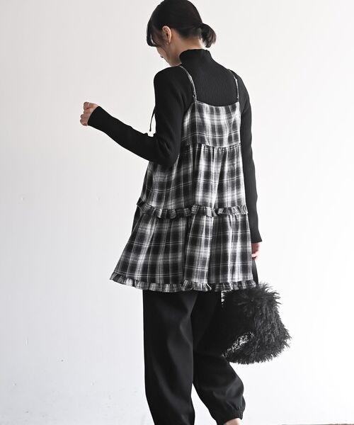 rps(アールピーエス)の「起毛チェックティアードキャミチュニック(チュニック・レディース・ブルー/ネイビー/ブラック・フリー)」の5枚目の写真