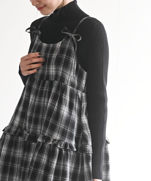 rps(アールピーエス)の「起毛チェックティアードキャミチュニック(チュニック・レディース・ブルー/ネイビー/ブラック・フリー)」の8枚目の写真