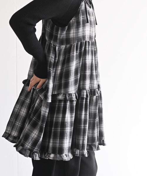 rps(アールピーエス)の「起毛チェックティアードキャミチュニック(チュニック・レディース・ブルー/ネイビー/ブラック・フリー)」の10枚目の写真