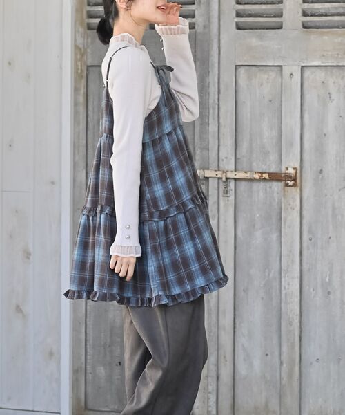 rps(アールピーエス)の「起毛チェックティアードキャミチュニック(チュニック・レディース・ブルー/ネイビー/ブラック・フリー)」の11枚目の写真