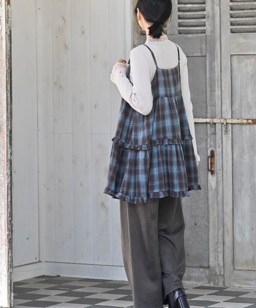 rps(アールピーエス)の「起毛チェックティアードキャミチュニック(チュニック・レディース・ブルー/ネイビー/ブラック・フリー)」の12枚目の写真