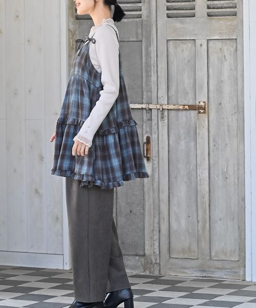 rps(アールピーエス)の「起毛チェックティアードキャミチュニック(チュニック・レディース・ブルー/ネイビー/ブラック・フリー)」の13枚目の写真